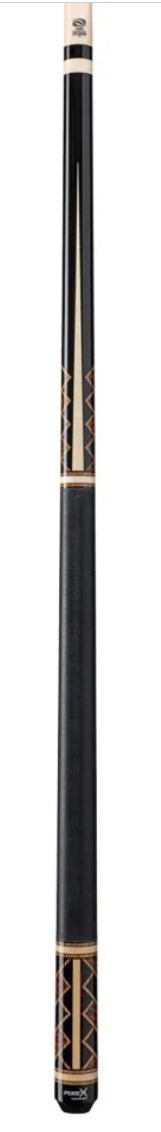 Pure X Midnight Black/Natural Maple and Bocote/Thuya Burl Cue with Black Linen Wrap