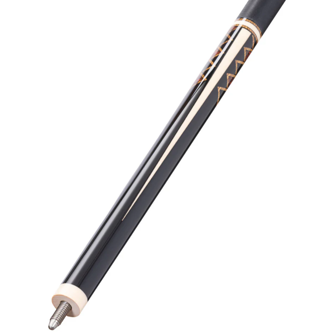 Pure X Midnight Black/Natural Maple and Bocote/Thuya Burl Cue with Black Linen Wrap