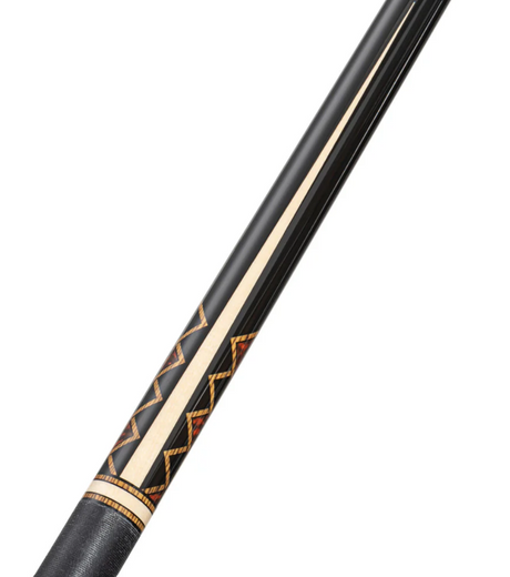 Pure X Midnight Black/Natural Maple and Bocote/Thuya Burl Cue with Black Linen Wrap