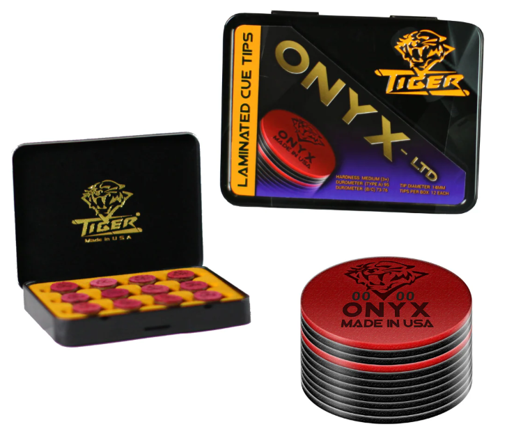 Tiger Onyx Laminated Cue Tip--Single