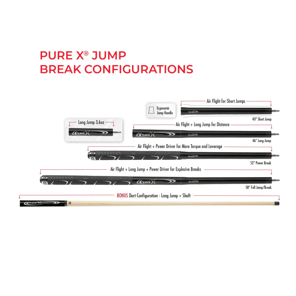 Pure X HXT P2 5-in-1 Jump/Break Cue  White