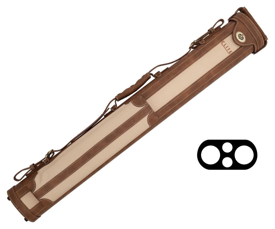 Elite 2x2 Vintage Leather Cue Case Chestnut