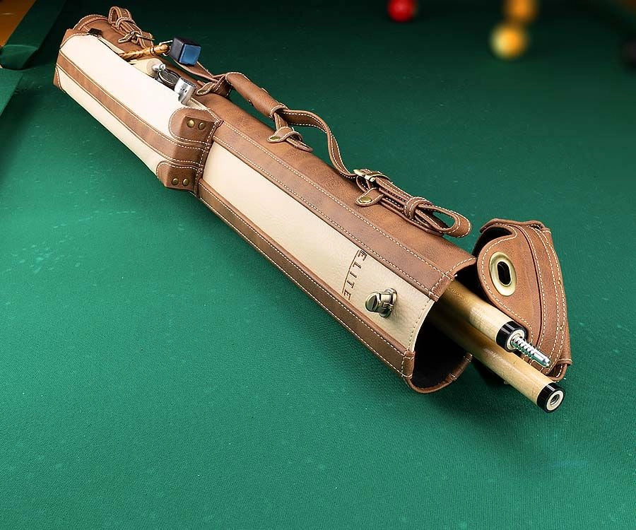 Elite 2x2 Vintage Leather Cue Case Chestnut