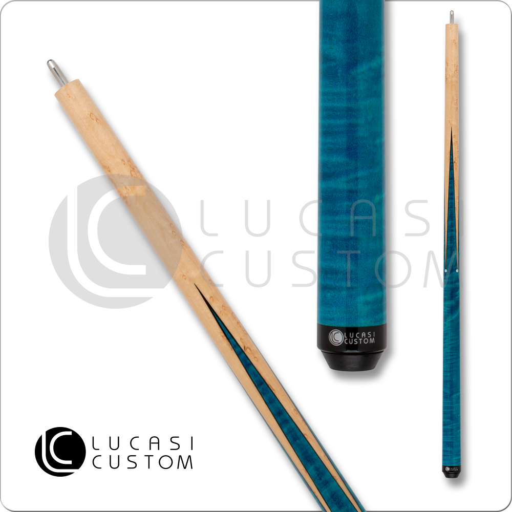Lucasi Custom Teal Maple Sneaky Pete Wrapless Cue