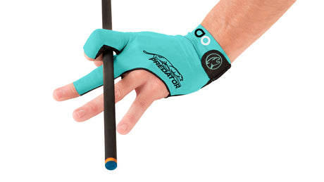 Predator Albin Ouschan Second Skin Teal Billiard Glove-LEFT BRIDGE HAND