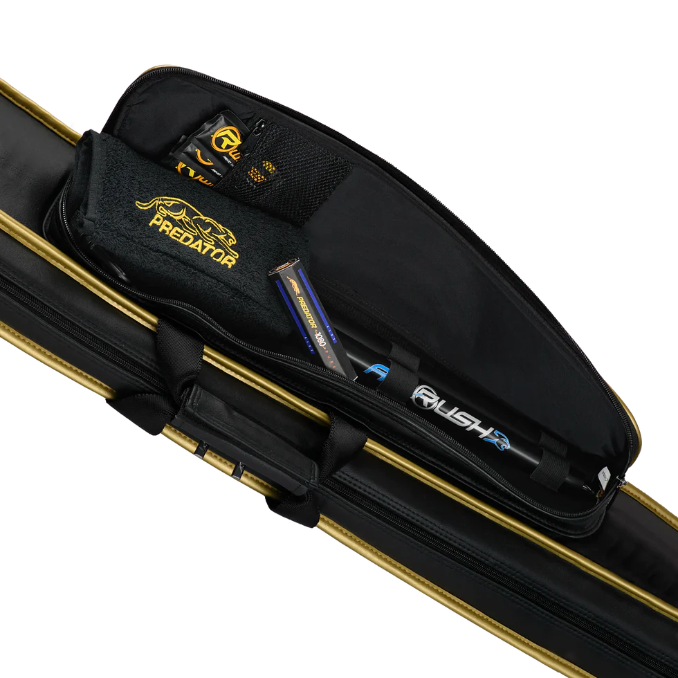 Predator Roadline Soft Pool Cue Case - Black/Gold - 4 Butts x 8 Shafts