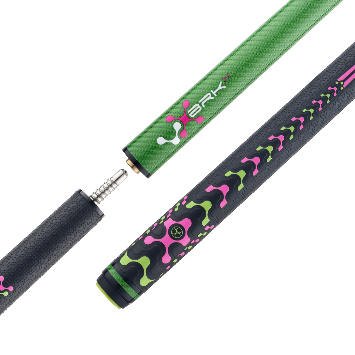 Poison VX Jump/Break Cue with Venom Carbon Fiber Shaft-Green/Pink