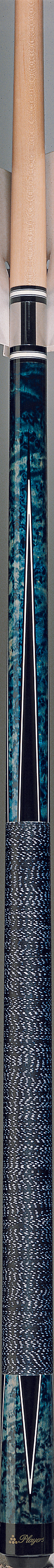 Players Cobalt Blue & Black Cue with Black/White Linen Wrap