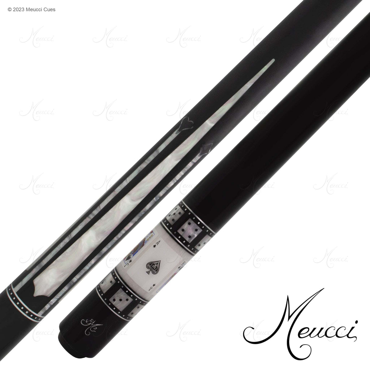 Meucci Cue BMC Casino 10-MOP SPADES with Carbon Pro Shaft