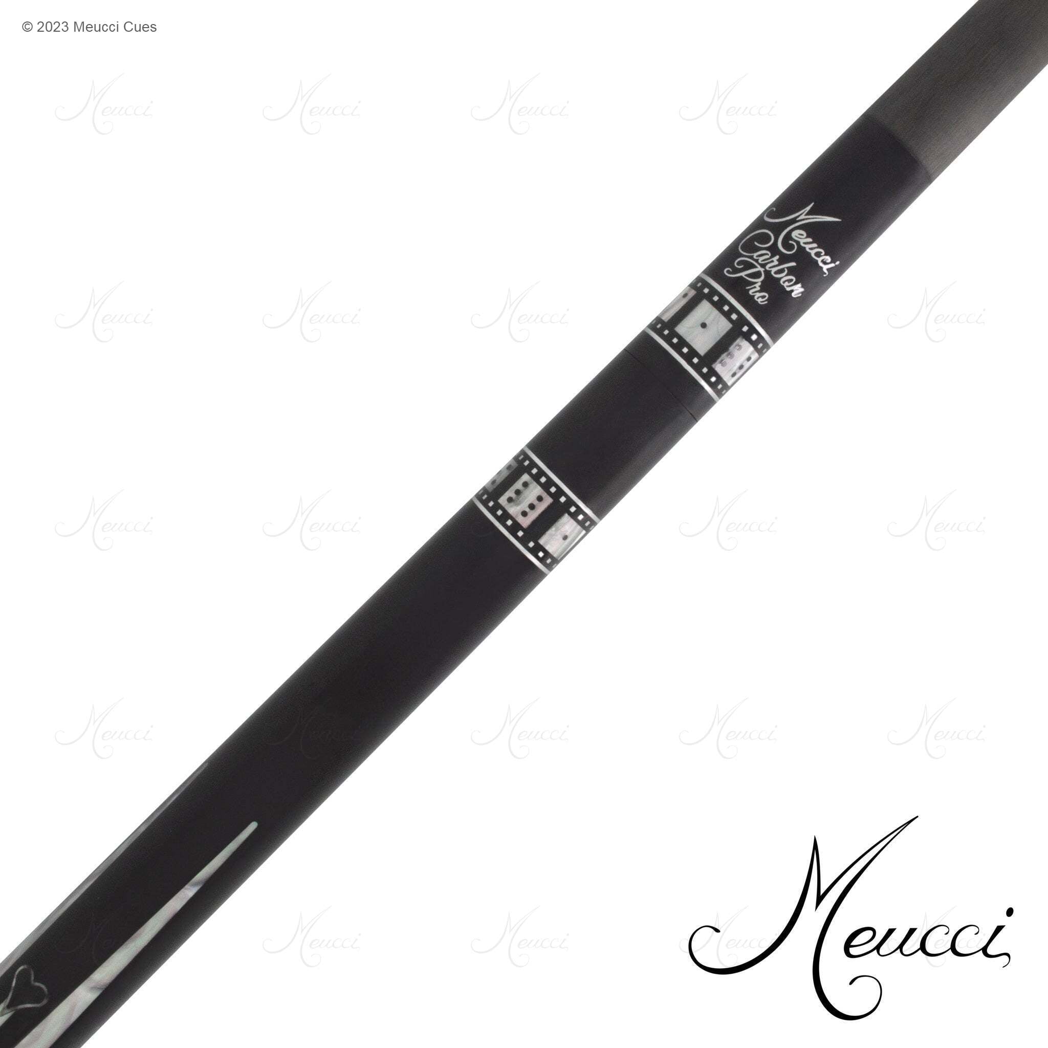 実品Meucciキュー Meucci BMC Casino 9 Pool Cue - Black With Hearts - FCI Billiards