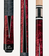 Players Crimson & Black Cue with Black/White Linen Wrap
