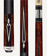 Pure X Walnut Stain Birdseye & Black/White Diamond Cue with Black Linen Wrap