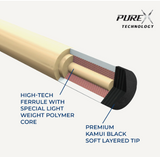 Pure X Walnut Stain Birdseye & Black/White Diamond Cue with Black Linen Wrap