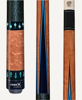 Pure X Birdseye Maple & Black/Turquoise Points Cue with Black Linen Wrap