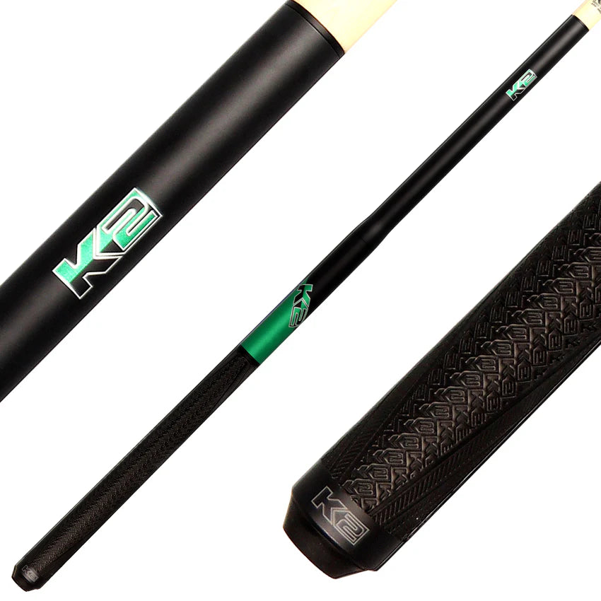 K2-5 in 1 Break/Jump Cue - Green with Sport Grip Wrap