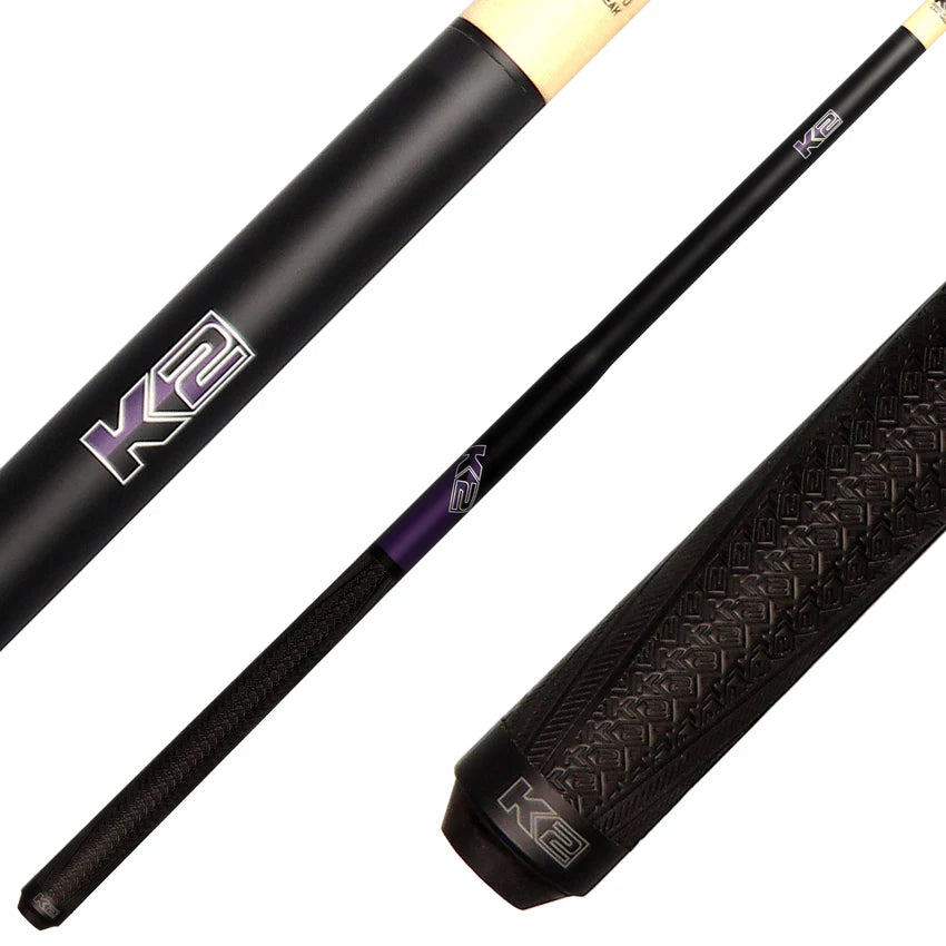 K2-5 in 1 Break/Jump Cue - Purple with Sport Grip Wrap