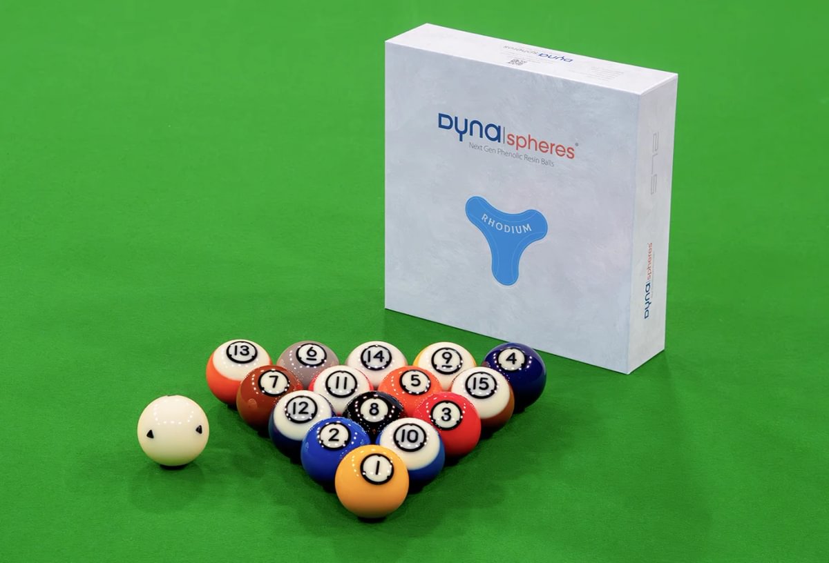 Dynaspheres Rhodium 572mm Pool Ball Set