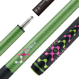 Poison VX Break Cue with Venom Carbon Fiber Shaft-Green/Pink