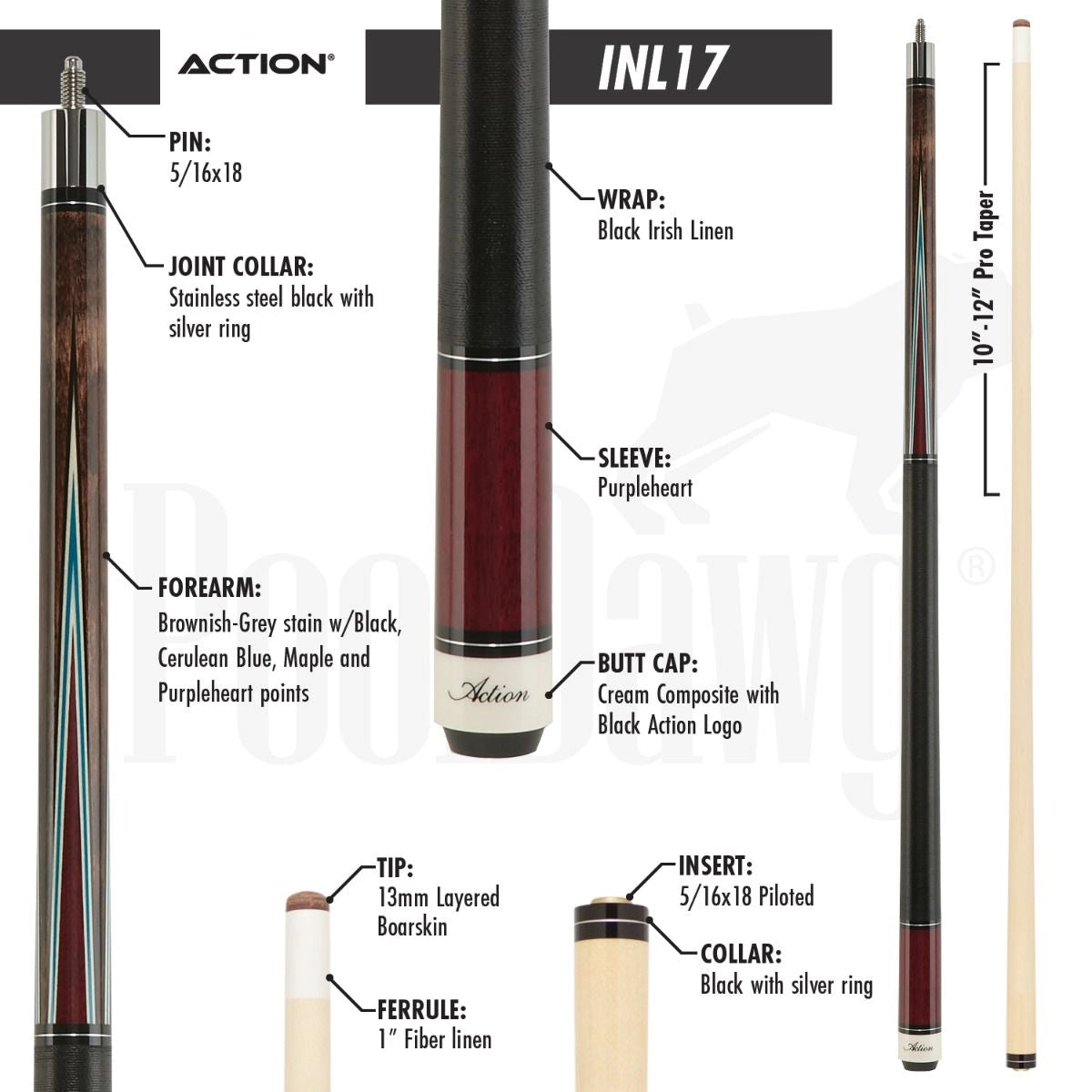 Action INL17 Pool Cue
