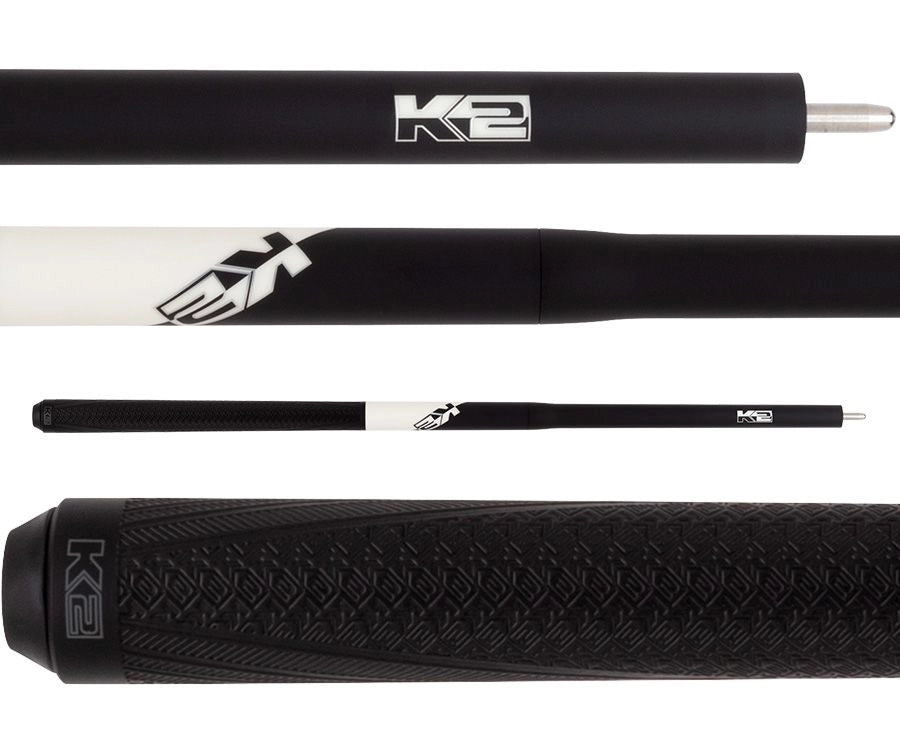 K2-5 in 1 Break/Jump Cue - White with Sport Grip Wrap