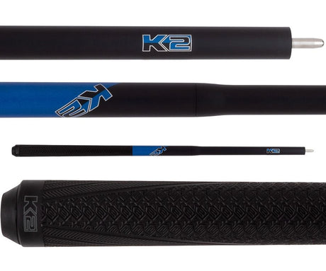 K2-5 in 1 Break/Jump Cue - Blue with Sport Grip Wrap