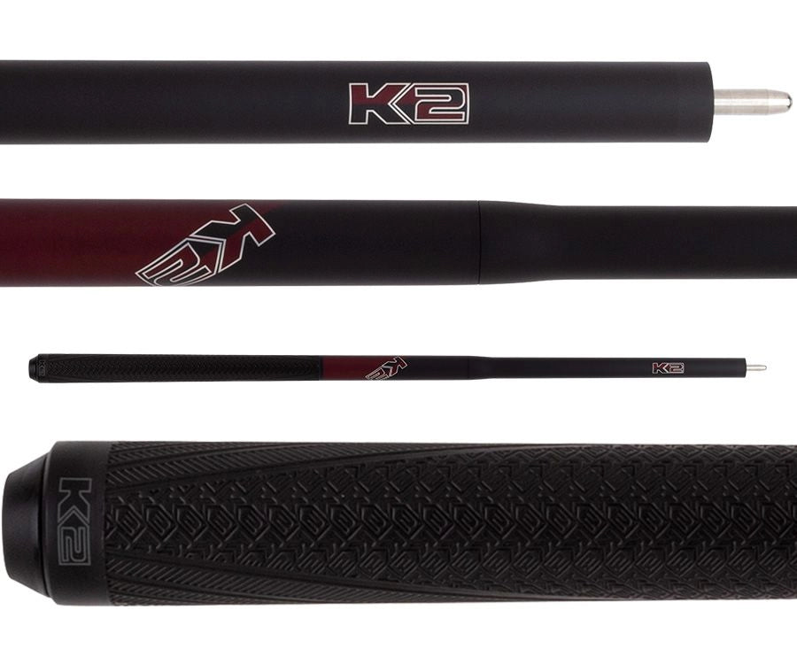 K2-5 in 1 Break/Jump Cue - Red with Sport Grip Wrap