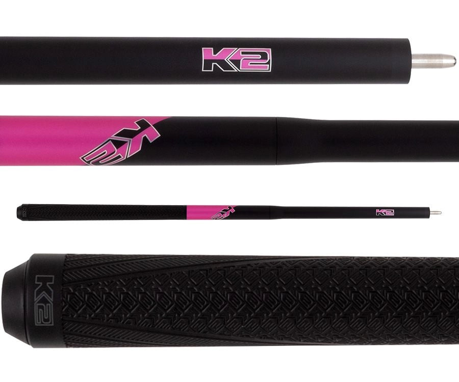 K2-5 in 1 Break/Jump Cue - Pink with Sport Grip Wrap