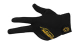 Predator Second Skin Black & Yellow Billiard Glove with Closed Fingers - Left Bridge Hand