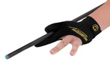 Predator Second Skin Black & Yellow Billiard Glove with Closed Fingers - Left Bridge Hand