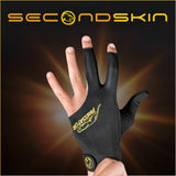 Predator Second Skin Black & Yellow Billiard Glove with Closed Thumb - Left Hand