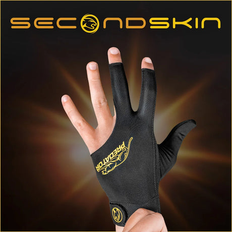 Predator Second Skin Black & Yellow Billiard Glove with Closed Thumb - Left Hand