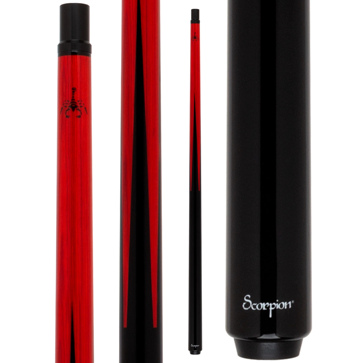 Scorpion Carbon Fiber Sneaky Pete Pool Cue - Red